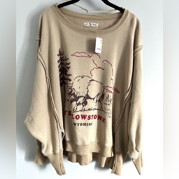 🆕FREE PEOPLE YELLOWSTONE We The Free Graphic Camden Pullover-Size Small - Picture 13 of 15